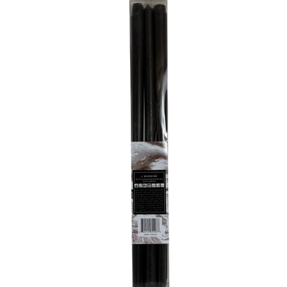 Soy Wax Black Taper Candles 18" Extra Long Pack Of 6 Home Decor Gothic Event - Picture 2 of 5